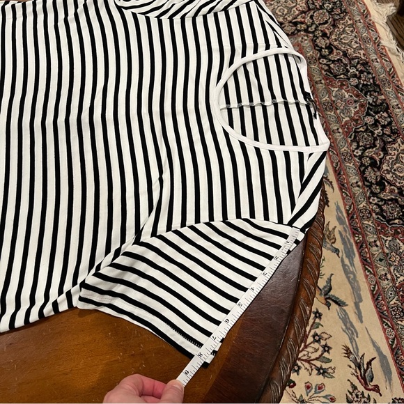 Quince Bamboo Jersey Maternity & Nursing T-Shirt Dress Black/White Stripe Large - Picture 16 of 16